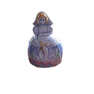 Vintage Dutch Girl and Boy Ceramic Figurine Containers